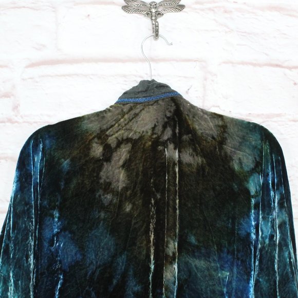 *Womens Blue Cotton Polyester Blend Reversible Open Cardigan Size M - Picture 5 of 8